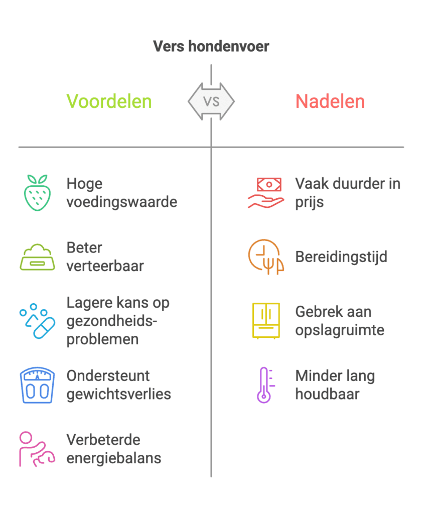 Voor en nadelen vers hondenvoer